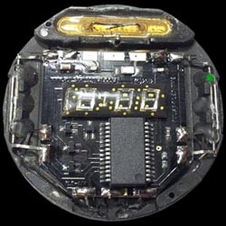 A fully assembled PLT-1 LED watch module